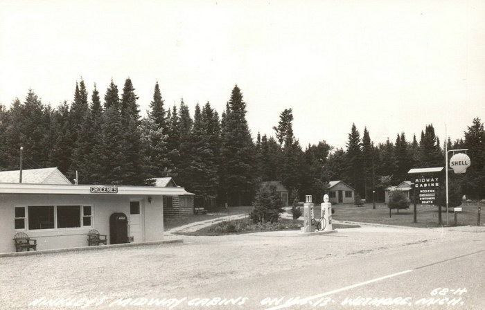 Wetmore Mi Roadside Cabins Rppc Photo Munising Rare Shell Gas Service Station (newer photo)